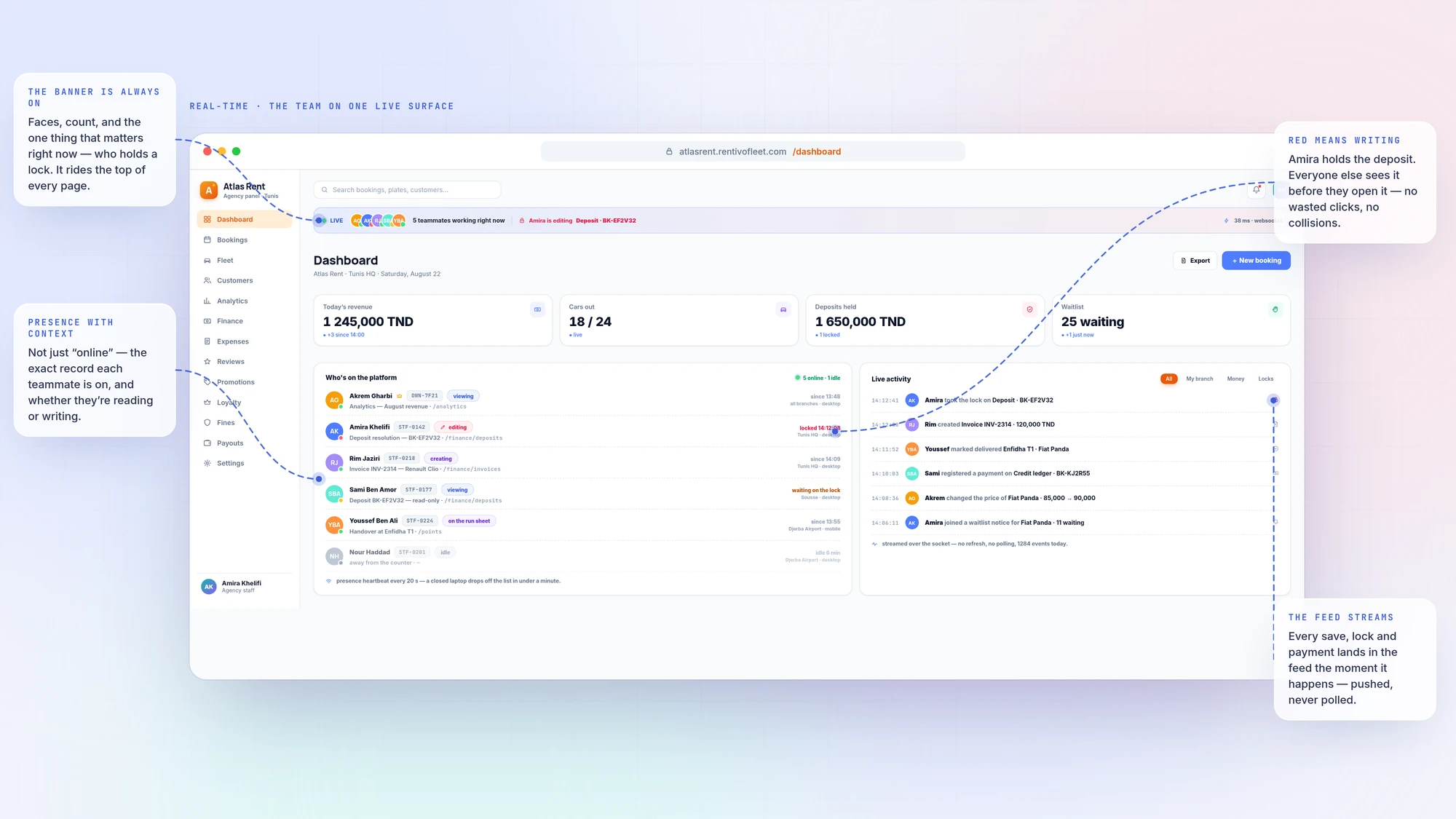 Real-time presence and locks