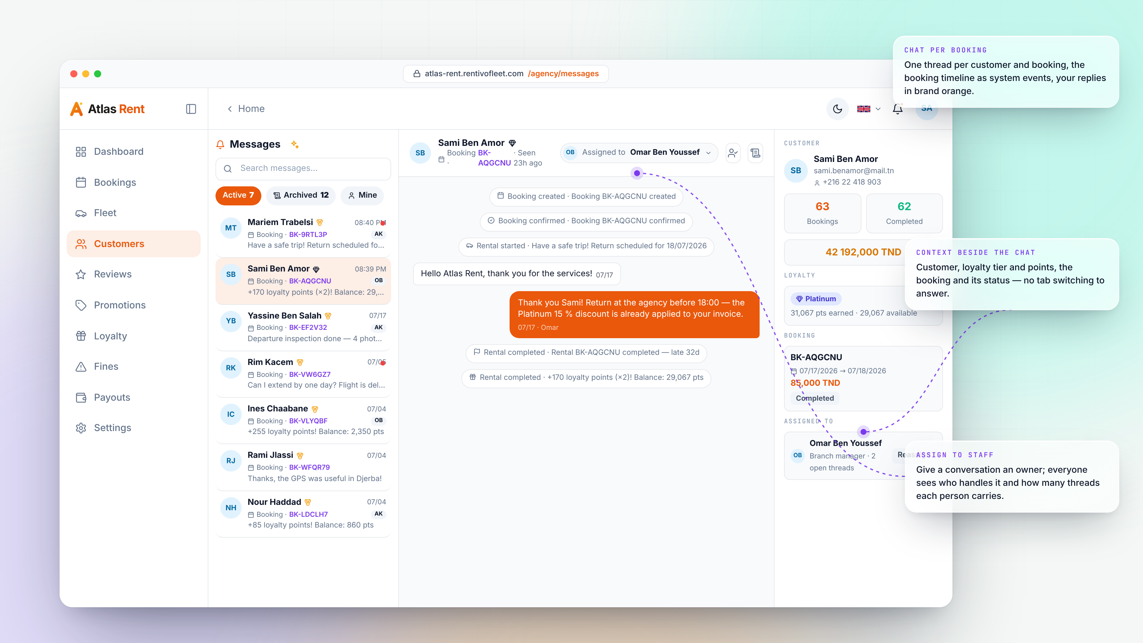 Dashboard, Notifications & Messages — Messages light
